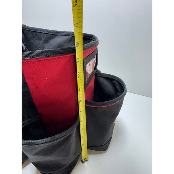Husky 24 in 15 Pocket Open Top Supply Tool Bag Double Handle Utility Red Black - Picture 10 of 10